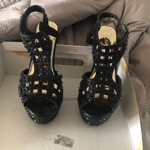 Platform evening shoes